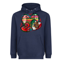 Navy mexican hearts Heavyweight Hoodie - Zillion Design Studio