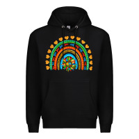 Black autism heart ribbon rainbow Premium Hoodie - AdoDesignShop
