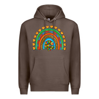 Coffee autism heart ribbon rainbow Premium Hoodie - AdoDesignShop