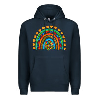 Navy autism heart ribbon rainbow Premium Hoodie - AdoDesignShop