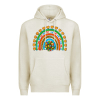 Oatmeal Heather autism heart ribbon rainbow Premium Hoodie - AdoDesignShop