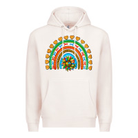 Pale Pink autism heart ribbon rainbow Premium Hoodie - AdoDesignShop