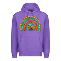 Purple autism heart ribbon rainbow Premium Hoodie - AdoDesignShop