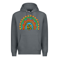 Rock autism heart ribbon rainbow Premium Hoodie - AdoDesignShop