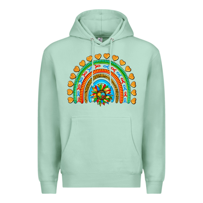Autism Heart Ribbon Rainbow Premium Hoodie by AdoDesignShop | Teevron