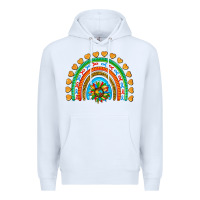 White autism heart ribbon rainbow Premium Hoodie - AdoDesignShop