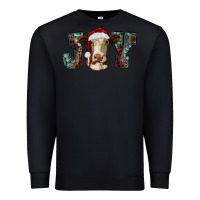 Black christmas joy with heifer cow Premium Sweatshirt - RanaPortraitStore