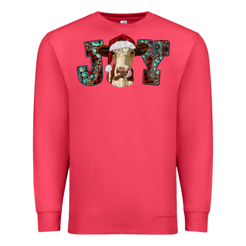 Christmas Joy With Heifer Cow Premium Sweatshirt by RanaPortraitStore | Teevron