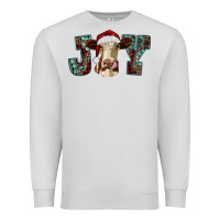 Dove Grey christmas joy with heifer cow Premium Sweatshirt - RanaPortraitStore