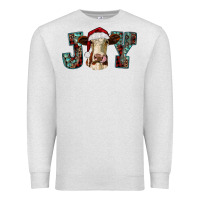 Oatmeal Heather christmas joy with heifer cow Premium Sweatshirt - RanaPortraitStore