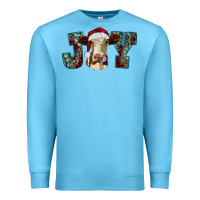 Ocean Blue christmas joy with heifer cow Premium Sweatshirt - RanaPortraitStore
