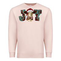 Pale Pink christmas joy with heifer cow Premium Sweatshirt - RanaPortraitStore