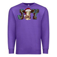 Purple christmas joy with heifer cow Premium Sweatshirt - RanaPortraitStore