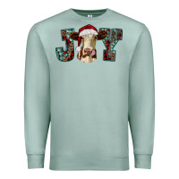 Seafoam christmas joy with heifer cow Premium Sweatshirt - RanaPortraitStore