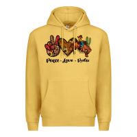 Antique Gold peace love rodeo Premium Hoodie - JahusDesignShop