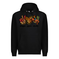 Black peace love rodeo Premium Hoodie - JahusDesignShop