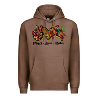 Chestnut peace love rodeo Premium Hoodie - JahusDesignShop