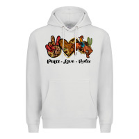 Dove Grey peace love rodeo Premium Hoodie - JahusDesignShop