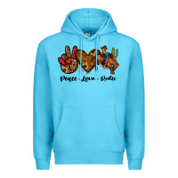 Ocean Blue peace love rodeo Premium Hoodie - JahusDesignShop