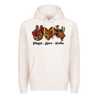 Pale Pink peace love rodeo Premium Hoodie - JahusDesignShop