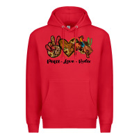 Red peace love rodeo Premium Hoodie - JahusDesignShop