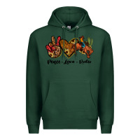 Sports Green peace love rodeo Premium Hoodie - JahusDesignShop