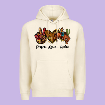 Peace Love Rodeo Premium Hoodie Designed By Jahusdesignshop