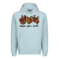 Blue Mist peace love rodeo Premium Hoodie - JahusDesignShop
