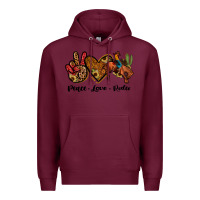 Burgundy peace love rodeo Premium Hoodie - JahusDesignShop