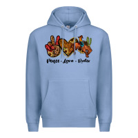 Colony Blue peace love rodeo Premium Hoodie - JahusDesignShop