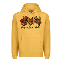 Mustard peace love rodeo Premium Hoodie - JahusDesignShop