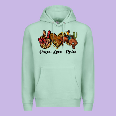 Peace Love Rodeo Premium Hoodie Designed By Jahusdesignshop