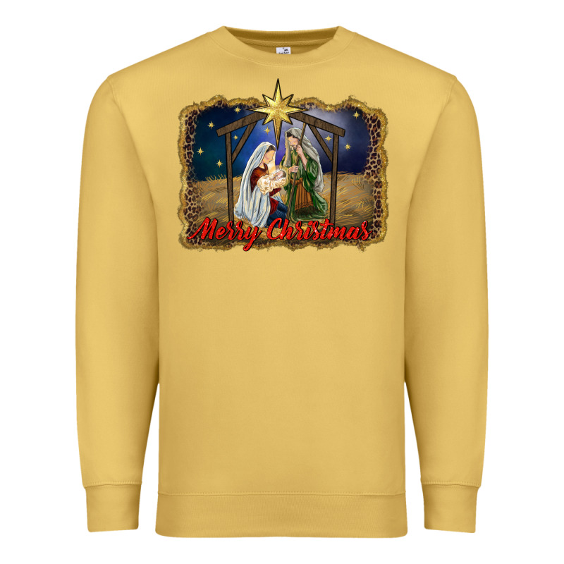 Merry Christmas Holy Family Premium Sweatshirt by RanaPortraitStore | Teevron