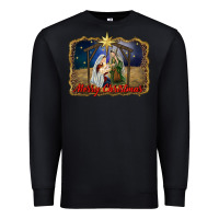 Black merry christmas holy family Premium Sweatshirt - RanaPortraitStore