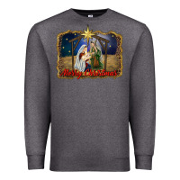 Charcoal Heather merry christmas holy family Premium Sweatshirt - RanaPortraitStore