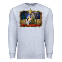 Heather Grey merry christmas holy family Premium Sweatshirt - RanaPortraitStore