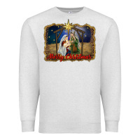Oatmeal Heather merry christmas holy family Premium Sweatshirt - RanaPortraitStore