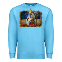 Ocean Blue merry christmas holy family Premium Sweatshirt - RanaPortraitStore