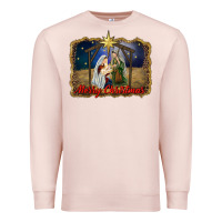 Pale Pink merry christmas holy family Premium Sweatshirt - RanaPortraitStore