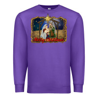 Purple merry christmas holy family Premium Sweatshirt - RanaPortraitStore