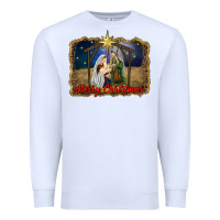White merry christmas holy family Premium Sweatshirt - RanaPortraitStore