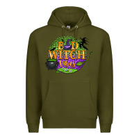 Army Green bad witch vibes Premium Hoodie - BundleAndBundleShop