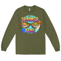 Army Green summer time sunset glasses Long Sleeve Tee - BarkalooDesign