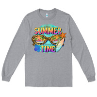 Heather Grey summer time sunset glasses Long Sleeve Tee - BarkalooDesign