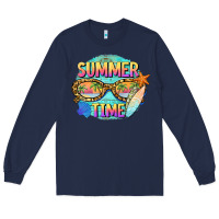 Navy summer time sunset glasses Long Sleeve Tee - BarkalooDesign
