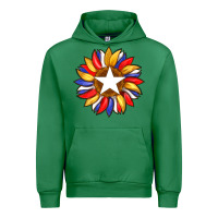 Emerald american flag and sunflower with star Urban Hoodie - Artiststas