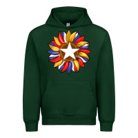 Forest Green american flag and sunflower with star Urban Hoodie - Artiststas