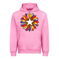 Fuchsia Pink american flag and sunflower with star Urban Hoodie - Artiststas