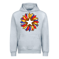 Heather Grey american flag and sunflower with star Urban Hoodie - Artiststas