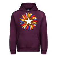 Mauve Wine american flag and sunflower with star Urban Hoodie - Artiststas